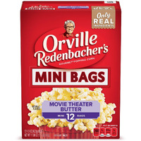 Orville Redenbachers Movie Theater Butter Flavored Microwave Popcorn, Gluten Free, 12 Count Popcorn Bags (6 Boxes)