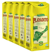 Playadito Yerba Mate Traditional Con Palo From Colonia Liebig Wholesale Bulk Pack - New Packaging, 5X 1 Kg / 2.2 Lb Ea