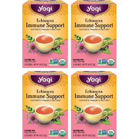 Yogi Tea Echinacea Immune Support Tea - 16 Tea Bags Per Pack (4 Packs) - Organic Immunity Support Tea - Includes Peppermint Leaf, Lemongrass, Cinnamon Bark, Echinacea Purpurea, Licorice Root & More
