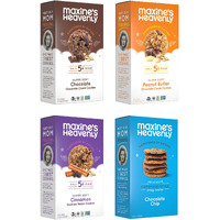 Maxine's Heavenly Cookie Variety Pack W/Chocolate Chip & Oatmeal Cookies | Healthy Gluten Free Cookies Sweetened With Coconut Sugar And Dates | Vegan, Dairy Free, Low Sugar | 7.2 Ounces Each (4 Pack)