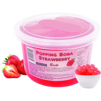 Fanale Popping Boba Pearls, 100% Fat Free, Bursting Boba, Vegan Popping Pearls For Bubble Tea, Shakes, Desserts And Smoothie, Strawberry Popping Boba, 1 Pound (Pack Of 1)