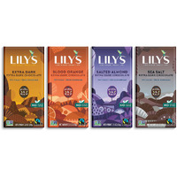 Variety 70% Dark Chocolate Bar Sampler By Lily's | Stevia Sweetened, No Added Sugar, Low-Carb, Keto Friendly | 70% Cocoa | Fair Trade, Gluten-Free & Non-Gmo | 2.8 Ounce, 4-Pack