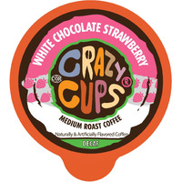 Crazy Cups Decaf Flavored Coffee Pods, Decaffeinated White Chocolate Straberry Flavored Coffee, Single Serve Hot Or Iced Medium Roast Coffee For Keurig K Cups Machines, 22 Count