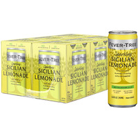 Fever Tree Sparkling Sicilian Lemonade - Premium Mixer - Refreshing Beverage For Cocktails & Mocktails. Naturally Sourced Ingredients, No Artificial Sweeteners Or Colors - 250 Ml Cans - Pack Of 24