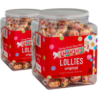 Smarties Lollies -120 Count Lollipops (Pack Of 2) Gluten Free Peanut And Fat Free | Fruity Flavor Perfect For Birthdays And Halloween Parties | Made By Us Candy Company