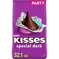 Hershey's Kisses Special Dark Mildly Sweet Chocolate Candy Party Pack, 32.1 Oz