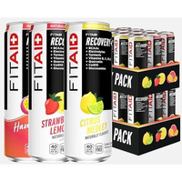 Fitaid Workout Recovery Blend, Variety Pack, Bcaas, Glucosamine, Full B Complex, Electrolytes, Omega-3S, 100% Clean, Vegan, Naturally Sweetened & Flavored, 12-Oz. Cans (Pack Of 24)