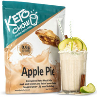 Keto Chow Limited Edition Flavors | Keto Meal Replacement Shake | Nutritionally Complete | Low Carb | Delicious Easy Meal Substitute | You Choose The Fat (Apple Pie, 21 Serving)