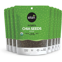 Elan Organic Chia Seeds, Natural Raw Black Chia Seeds, Plant-Based, Non-Gmo, Vegan, Gluten-Free, Kosher, Gels Easily, Superfood, 8 Pack Of 8.8 Oz