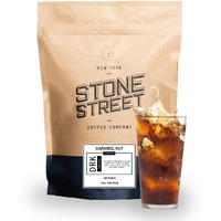 Stone Street Cold Brew Flavored Coffee, Natural Caramel Nut Flavor, Low Acid, 100% Colombian, Gourmet Coffee, Coarse Ground, Dark Roast, 1 Lb