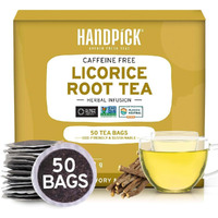 Handpick, Licorice Root Tea Bags (50 Count, 2G/Bag) Licorice Tea | Non-Gmo, Caffeine Free | Premium Quality Eco Conscious Round Bags