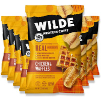Wilde Chicken & Waffles Protein Chips, Thin And Crispy, High Protein, Keto, Made With Real Ingredients, 2.25Oz Bags (Pack Of 8)