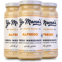 Yo Mamas Foods Gourmet Keto Classic Alfredo Pasta Sauce | (3) 16 Ounce Glass Bottles | Low Carb, Paleo, Gluten Free, Low Calorie And Is Made With Only The Freshest Ingredients!
