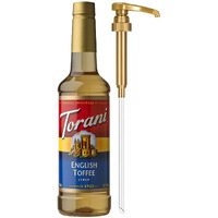 Torani Coffee Syrup, English Toffee Flavored Syrup For Drinks, Pump Included, 25.4 Fl Oz