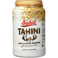 Sadaf Sesame Tahini Paste - 100% Pure Sesame Paste From Ground Sesame Seeds - Tahini Paste For Hummus, Baba Ghanoush And Dressings - Sesame Butter - 17. 6 Bottle