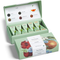 Tea Forte Fleur Organic Tea Assortment, Petite Presentation Box, Sampler Gift Set With Handcrafted Pyramid Infusers, 10 Count (Pack Of 1)