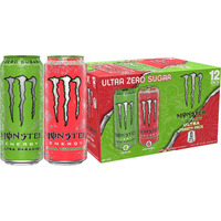 Monster Energy Drink Ultra Paradise And Ultra Watermelon, Variety Pack, 12 Pack - 12 Pack, 16 Fl Oz Cans