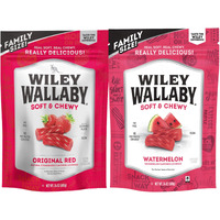 Wiley Wallaby 24 Ounce Classic Red & Watermelon Classic Gourmet Australian Style Soft & Chewy Licorice Candy Variety Pack Twists, 2 Pack