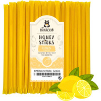 The Honey Jar Lemon Flavored Honey Sticks - Pure Honey Straws For Tea, Coffee, Or A Healthy Treat - One Teaspoon Of Flavored Honey Per Stick - Made In The Usa With Real Honey - (100 Count)