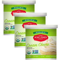Miss Jones Baking Organic Buttercream Frosting, Perfect For Icing And Decorating, Vegan-Friendly: Cream Cheese, 11.29 Ounce (Pack Of 3)