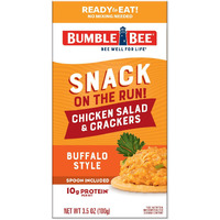 Bumble Bee Snack On The Run Buffalo Chicken Salad With Crackers Kit, 3.5 Oz (Pack Of 12) - Ready To Eat, Spoon Included - Shelf Stable & Convenient Protein Snack