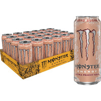 Monster Energy Ultra Peachy Keen, Sugar Free Energy Drink, 16 Oz (Pack Of 24)