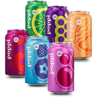 Poppi Sparkling Prebiotic Soda, Beverages W/Apple Cider Vinegar, Seltzer Water & Fruit Juice, New Crowd Pleasers Variety, 12 Oz (12 Pack)