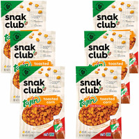 Snak Club Tajin Toasted Corn, Roasted Corn Nuggets With Chili And Lime Seasoning, Mild, Non-Gmo, Gluten-Free, Kosher Snack, No Artificial Colors Or Flavors, 4 Oz Resealable Bags, 6 Pack