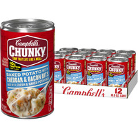 Campbell's Chunky Soup, Baked Potato With Cheddar And Bacon Bits Soup, 18.8 Oz Can (Case Of 12)