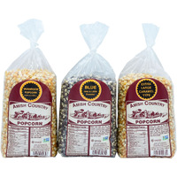 Amish Country Popcorn | 3-2 Lb Bags | 2 Lbs Mushroom - 2 Lbs Extra Large Caramel Type - 2 Lbs Blue Popcorn Kernels | Old Fashioned, Non-Gmo And Gluten Free (3-2 Lb Bags)