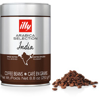 Illy Whole Bean Coffee - Perfectly Roasted Whole Coffee Beans - India Dark Roast - With Notes Of Black Pepper & Extra-Dark Chocolate - Full-Bodied - 100% Arabica Coffee - No Preservatives - 8.8 Ounce