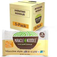 Miracle Noodle Fettuccine Shirataki Noodles - Plant Based Konjac Noodles Fettucine, Keto Fettuccine, Vegan, Gluten-Free, Low Carb Pasta, Low Calorie Pasta, Non-Gmo, Soy Free, Paleo - 7 Oz, 5-Pack