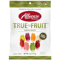 Albanese World's Best True To Fruit - Exotic Fruits Gummies, 5Oz Bag Of Candy (Pack Of 12), Individually Wrapped Soft & Chewy Candy Snacks