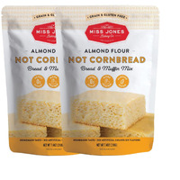 Miss Jones Baking Not Cornbread Muffin Mix - Almond Flour, Gluten Free, Low Carb, No Sugar Added, Naturally Sweetened Desserts & Treats - Keto, Diabetic, Atkins, Ww, And Paleo Friendly (Pack Of 2)