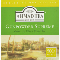 Ahmad Tea Green Tea, Gunpowder Loose Leaf, 500G (Pack Of 12) - Caffeinated And Sugar Free