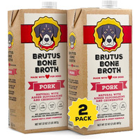 Brutus Bone Broth For Dogs | All Natural | Made In Usa | Glucosamine & Chondroitin For Healthy Joints | Human Grade Ingredients | Hydrating Dog Food Topper, Gravy & Treat (Pork)