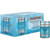 Fever Tree Mediterranean Tonic Water - Premium Mixer - Refreshing Beverage For Cocktails & Mocktails. Naturally Sourced Ingredients, No Artificial Sweeteners Or Colors - 150 Ml Cans - Pack Of 8