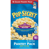 Pop Secret Popcorn, Movie Theater Butter, 3 Ounce Microwave Bags, 18 Count Pantry Pack