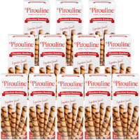 Pirouline - Chocolate Hazelnut Rolled Wafers - Rolled Wafer Sticks, Crme Filled Wafers, Rolled Cookies For Coffee, Tea, Ice Cream, Snacks, Parties, Gifts, Birthdays - 3.25Oz Carton 12 Pack