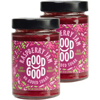 Good Good No Added Sugar Raspberry Jam - Keto Friendly Jelly - Low Carb, Low-Calorie And Vegan - Diabetic Friendly - 12Oz / 330G (Pack Of 2)