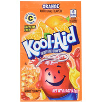 Kool-Aid Unsweetened Soft Drink Mix, Orange, 0.15 Ounce (Pack Of 48)
