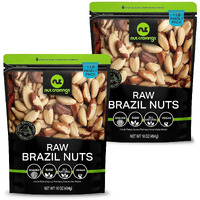 Nut Cravings - Raw Brazil Nuts, Unsalted, No Shell, Whole, (16Oz - 2 Pack) Bulk Nuts Packed Fresh In Resealable Bag - Kosher Healthy Snack, Natural Keto Vegan
