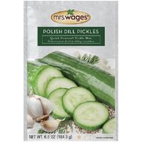 Mrs. Wages Polish Dill Pickles Quick Process Mix, Quick And Easy, Simple-To-Use, Simple Homemade Pickles, Traditional Pickle Flavoring, 6.5 Oz Packet (Value Pack Of 6)