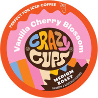 Crazy Cup Vanilla Coffee Pods, Vanilla Cherry Blossom Coffee Pods For K Cup Keurig Machines, Brew Hot Or Iced, 22 Count