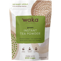 Waka Instant Green Tea Mix, Classic - 100% Tea Leaves, No Additives, Unsweetened Tea Powder In Bulk Pouch - Easy Quick Hot And Iced Teas, Up To 200 Cups (4.5Oz)