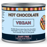 Double Donut Dairy Free Hot Chocolate Mix, Non Dairy Instant Vegan Hot Chocolate Mix, 12 Ounce