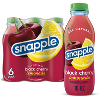 Snapple Black Cherry Lemonade, 16 Fl Oz Recycled Plastic Bottle, 6 Pack