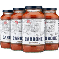 Carbone Mushroom Marinara Pasta Sauce | Tomato Sauce Made With Fresh & All-Natural Ingredients | Non Gmo, Vegan, Gluten Free, Low Carb Pasta Sauce, 24 Fl Oz (Pack Of 4)