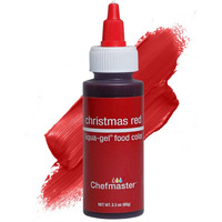 Chefmaster Xmas Red Liqua-Gel Food Coloring | Vibrant Color | Professional-Grade Dye For Icing, Frosting, Fondant | Baking & Decorating | Fade-Resistant | Easy-To-Use | Made In Usa | 2.3 Oz