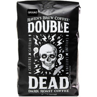 Ravens Brew Coffee - Double Dead - Dark Roast, Naturally High Caffeine (Ground, 2 Lb)